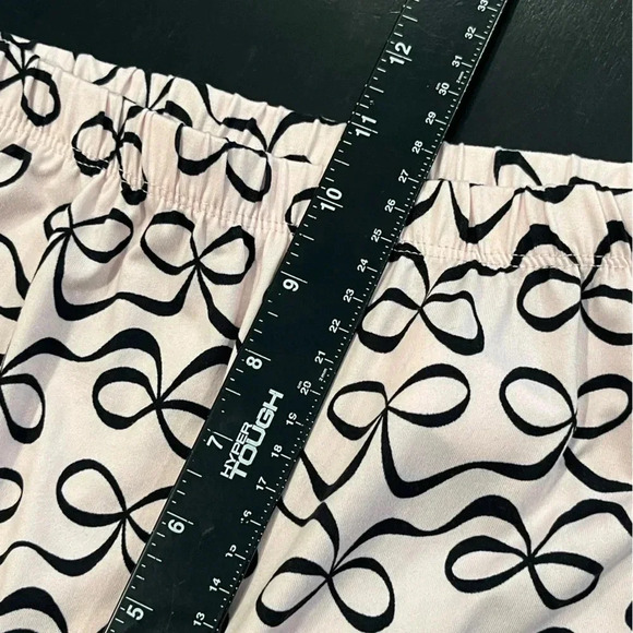 Kate Spade Pink Black Bow Print Short Sleeve & Pants Pajama Set Womens Large - Picture 11 of 13